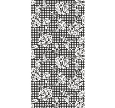 Flowers and gingham pattern  Living room blind - TenStickers