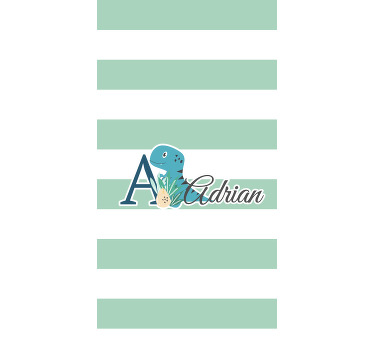 Rollo Fenster Kinderzimmer gestreifter dinosaurier mit namen - TenStickers