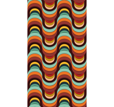 Rollo Fenster Vintagemuster retro-wellenmuster - TenStickers