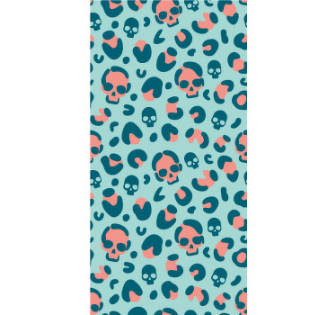 Skulls on leopard print fun blind - TenStickers