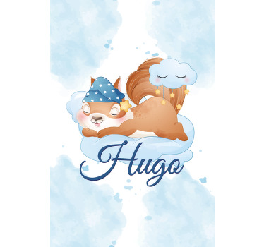 rollo für Babys Süßes eichhörnchen für jungen mit Namen - TenStickers