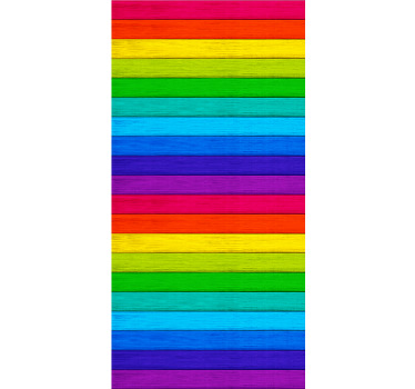 Rainbow wooden planks texture and pattern roller blind - TenStickers