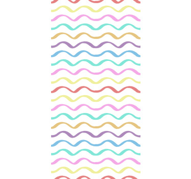 Estor enrollable infantil líneas onduladas de colores - TenVinilo