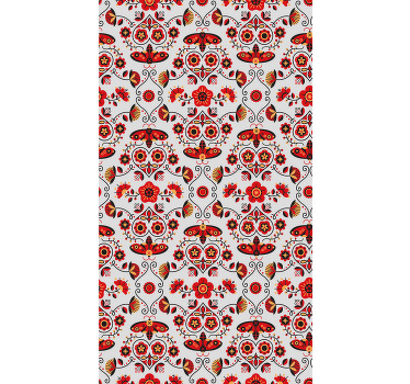 Polish red pattern floral blind - TenStickers