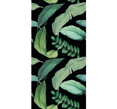 Cortina roller flores diseño de vegetación exuberante - TenVinilo