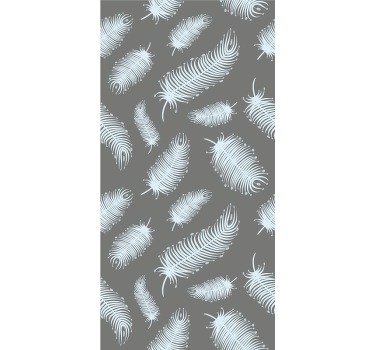 Rollo Fenster Grau federmusterdesign - TenStickers