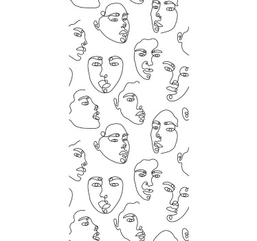 Store enrouleur original contours artistiques des visages - TenStickers