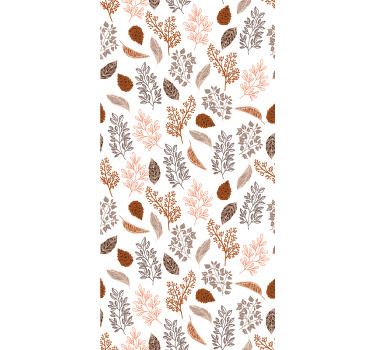 Höst brunt mönster Rullgardin blommor och växter - Tenstickers