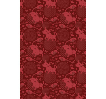 Rolo zavjese životinje crvenkasti bikovski uzorak - TenStickers