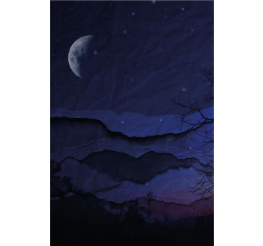 Rollo Fenster Originell mondbeschienene skyline - TenStickers