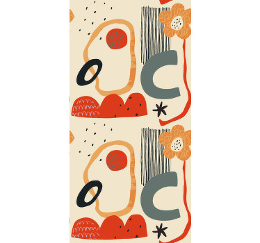 Tenda a rullo con disegni Astrazione collage rosso e arancione - TenStickers