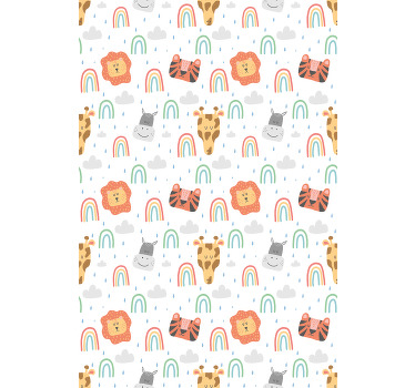 Estor habitación infantil dibujos pastel de animales - TenVinilo