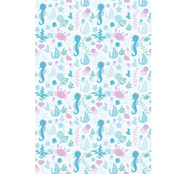 Rollo Fenster Badezimmer seepferdchenmuster - TenStickers