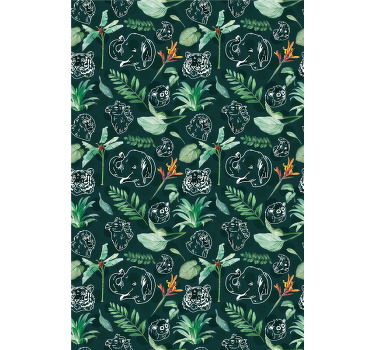 Rolo zavjese životinje životinjska skica cvjetni - TenStickers