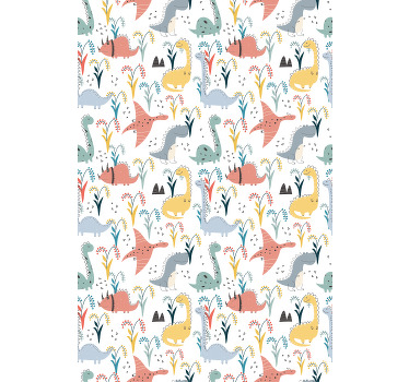 Uppsättning dinosaurier träd barn rullgardin - Tenstickers