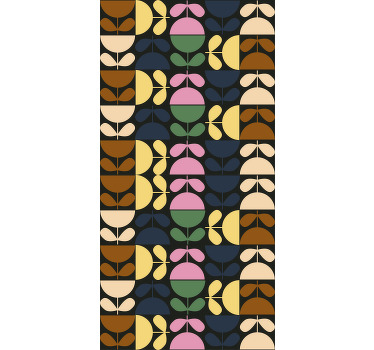 Fargede koppblomster rullegardin blomster - Tenstickers