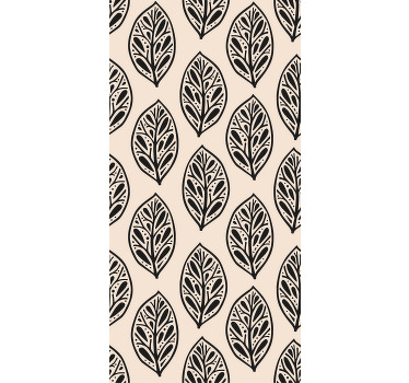 Estor flores Hojas negras lindas - TenVinilo