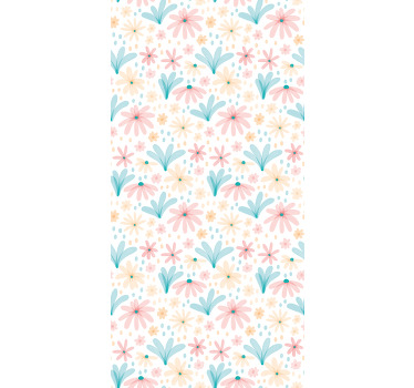 Cortina roller flores patrón floral de margaritas - TenVinilo