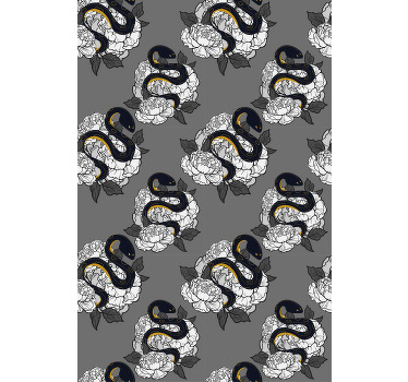 Crna zmija bijeli cvijet razne životinje Rolo zavjese - TenStickers