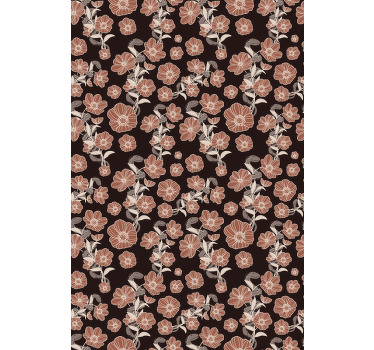 Vintage mörkt mönster Rullgardin blommig - Tenstickers