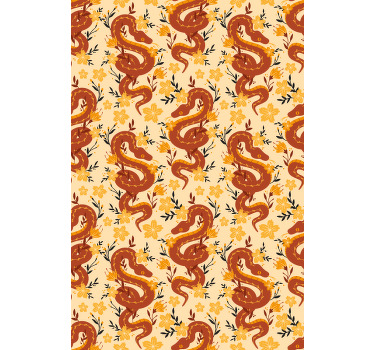 Rollo Fenster Tiere schlange mit blumen - TenStickers