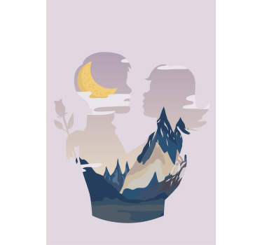 Estor enrollable original escena nocturna de montañas - TenVinilo