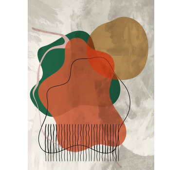 Soyut kolaj sanat eseri Stor perde boyama - TenStickers