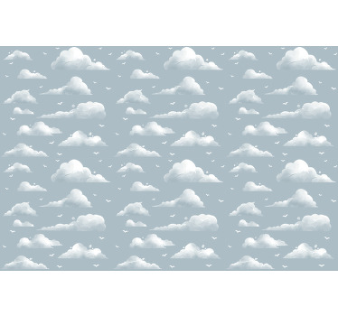 Grå 80 -talets designmoln vintage rullgardin - Tenstickers