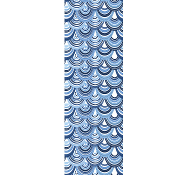 Blue wave patterns pattern roller blind - TenStickers