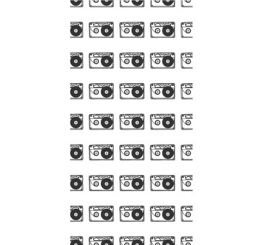 μαύρο κασέτα 80's vintage ρολό - TenStickers