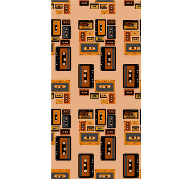 Store enrouleur vintage cassettes audio rétro - TenStickers