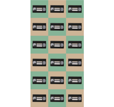 Persiana enrollable vintage patrón de cinta retro - TenVinilo