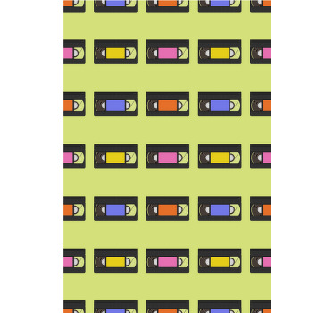 Vhs koleksiyonu retro desen stor perde - TenStickers
