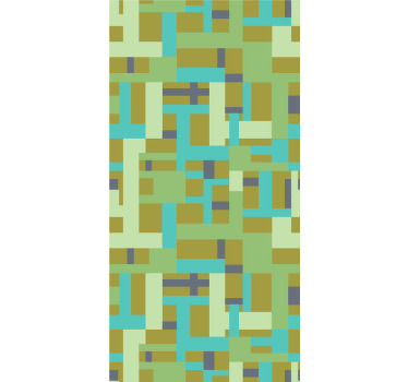 Suorakulmio kuvio vihreä vintage rullaverho - Tenstickers