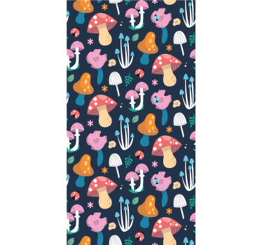 Svamp och nyckelpigor mönster köksgardin - Tenstickers