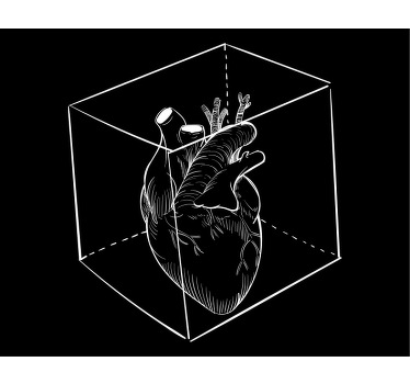 Kalp elle çizilmiş kutu genç Stor perde - TenStickers