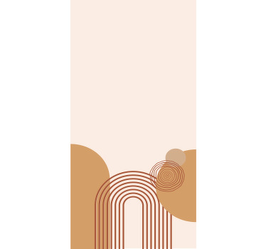 Gebogen lijn beige design moderne raambekleding - TenStickers