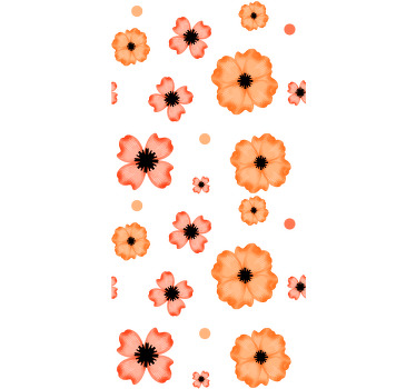 Stores fleurs et plantes Aquarelle orange et rose - TenStickers