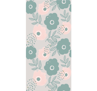 Pink and blue aquarella Flowers and plant blind - TenStickers