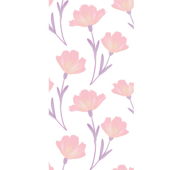 Cortina roller floral tema de floración suave - TenVinilo