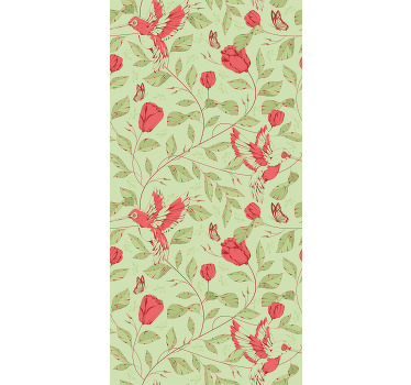 Hummingbirds and blooms flowers and plants roller blind - TenStickers