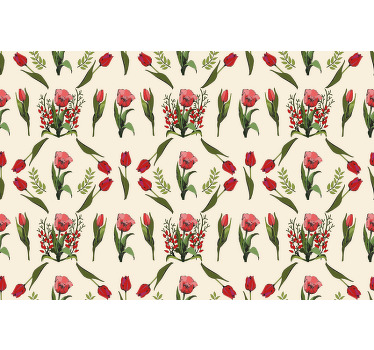 Elegant beige arrangement floral blind - TenStickers