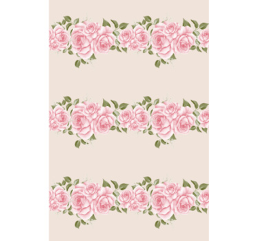 Rollo mit Blumen und Pflanzen Vintage rosa rosenmuster - TenStickers