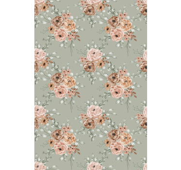 Store enrouleur fleur belle composition beige - TenStickers