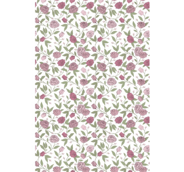 Lyserøde blomster og planter rullegardin - TenStickers