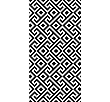 Geometrinen mustavalkoinen kuvioitu rullaverho - Tenstickers