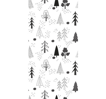 Bílé minimalistické stromy nordic blind - TenStickers