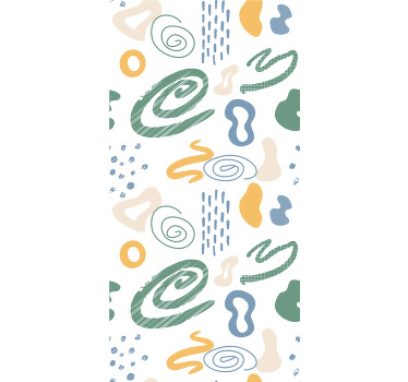 Persiana enrollable moderno formas abstractas pintadas - TenVinilo