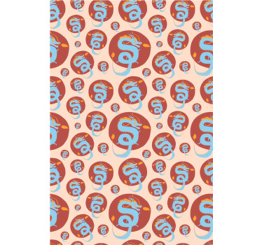 Ljusblå drake olika djur rullgardin - Tenstickers