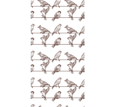 Estore de rolo flores e plantas ave empoleirada nos membros - TenStickers